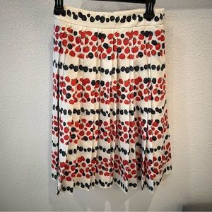 J. CREW Berry Print Pleated Skirt